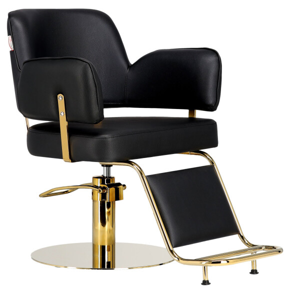 Kampaajan tuoli Austin hydraulisella pyörivällä jalustalla kromattu jalkatuki kampaamoon