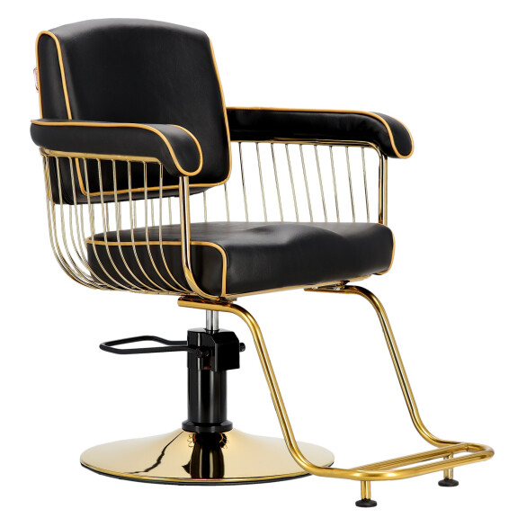 Hydraulinen kampaamotuoli pyörivä kampaamoon kromattu jalkatuki Lorenzo kampaamotuoli