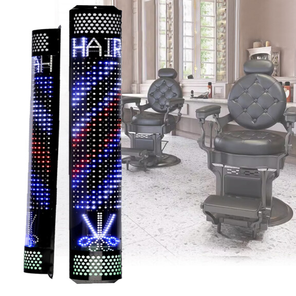 Kattokruunu pylväs lamppu led parturi parturi parturi merkki mainos salonki 90 cm