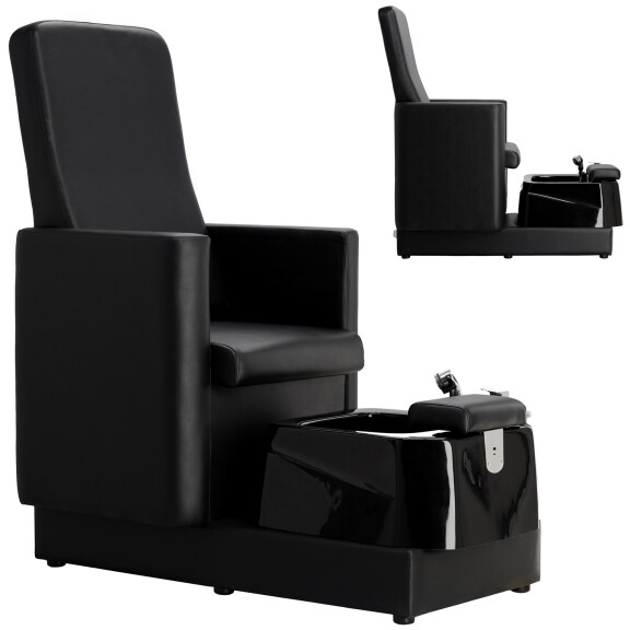 Klassinen kosmetiikkatuoli jalkahieronnalla pedikyyriin SPA-salonkiin musta