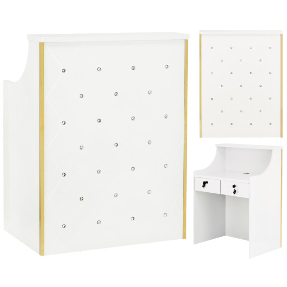 Kampaamo vastaanotto lakattu Diamond 80 cm kosmetiikka salonkiin kylpyhuoneen hoitohuone valkoinen