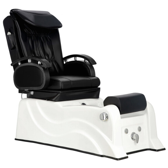 Sähköinen kosmetiikkatuoli jalkahieronnalla pedikyyriä varten SPA-salongissa musta