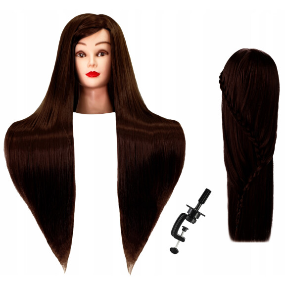 Główka treningowa Iza 90 cm ruskea, lämpöhius + kahva, kampaajan harjaamiseen, harjoittelupää