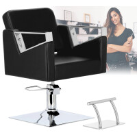 Kampaamo tuoli Tomas musta hydraulinen kääntyvä jalkatuki kampaamo kampaamo kampaamo tuoli kampaamo tuoli
