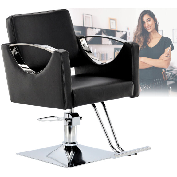 Frisörin tuoli Luna hydraulisella pyörivällä jalkatuetella kampaamoon kampaustuoli