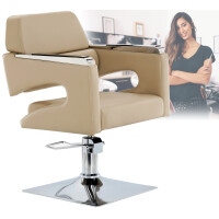 Frisörstol Gaja Grey, hydrauliskt roterande, för frisörsalong, frisörstol