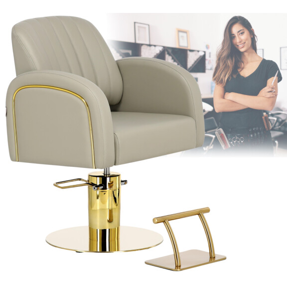 Kampaajatuoli hydraulisella pyörivällä jalustalla kromattu jalkatuki kampaustuoli Imperia