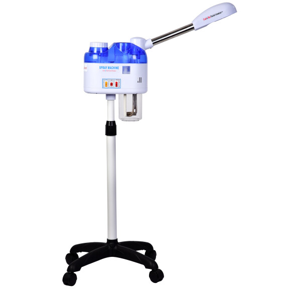 Kosmeettinen höyrystin ihon hapettamiseen ja pehmentämiseen, huokosten avaamiseen otsonilla paremman hoidon saamiseksi kampaamoon.