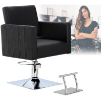 Frisörstol Tom Black hydrauliskt roterande fotstöd för frisörsalong frisörstol