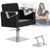 Kampaamo tuoli Tomas musta hydraulinen kääntyvä jalkatuki kampaamo kampaamo kampaamo tuoli kampaamo tuoli