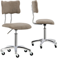 Kosmeettinen jakkara tuoli selkänojalla Harmaa