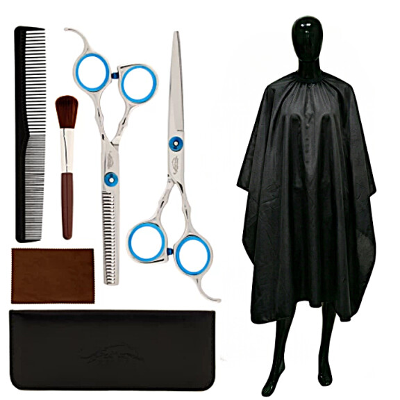 Ammattimainen kampaamosarja sakset ohennetut kampakampa viittakotelo 7in1