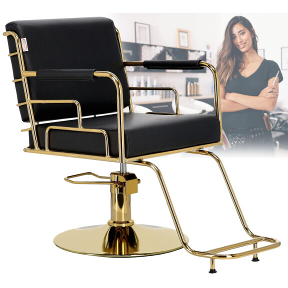 Zion hydraulinen kampaamotuoli pyörivä kampaamoon kromattu jalkatuki kampaamotuoli