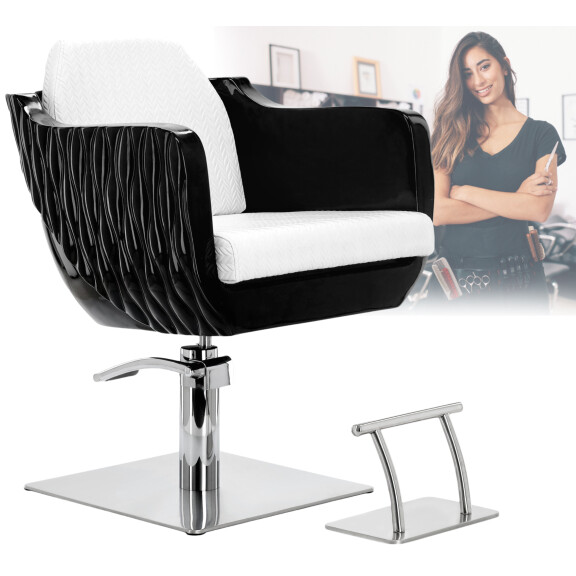 Kampaajan hydraulinen pyörivä tuoli kromattu jalkatuki kampaamoon