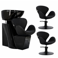 Viva Set kampaamo pesuallas ja 2 x kääntyvä hydraulinen kampaamo tuoli kampaamo salonki pesuallas liikkuva kulho keraaminen sekoitin hana...