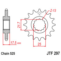 Zębatka przód 14Z JTF297.14