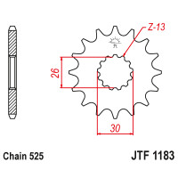 Zębatka przód 17Z JTF1183.17 Triumph America Bonneville 800 Speedmaster