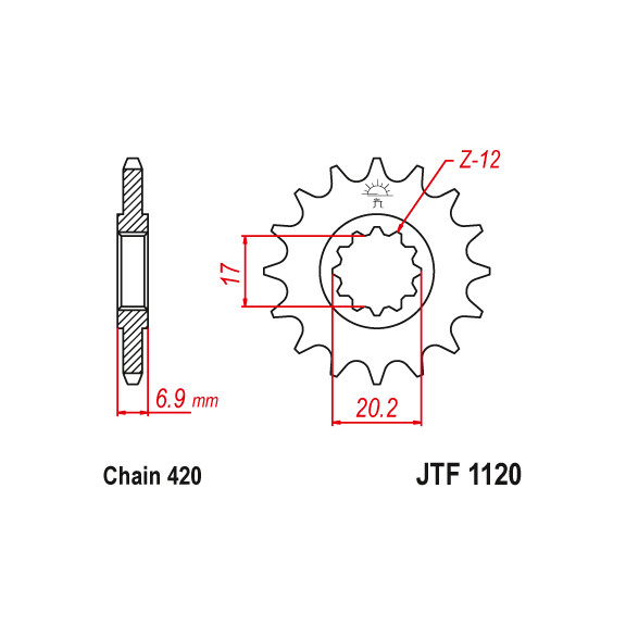 Zębatka przód 13Z JTF1120.13 Rieju NKD 50 06-07 RS-2 50 02-05