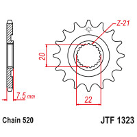 Zębatka przód 14Z JTF1323.14SC Honda CRF 250 04-18