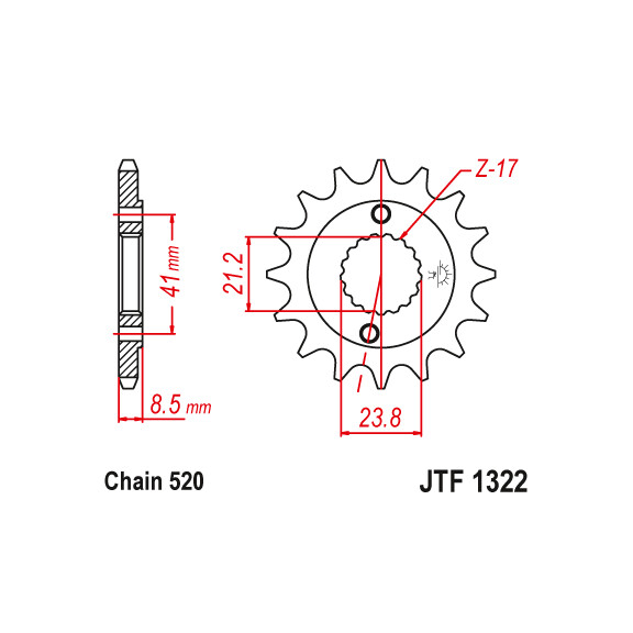 Zębatka przód 14Z JTF1322.14