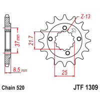 Zębatka przód 15Z JTF1309.15 Honda XR 650 93-17