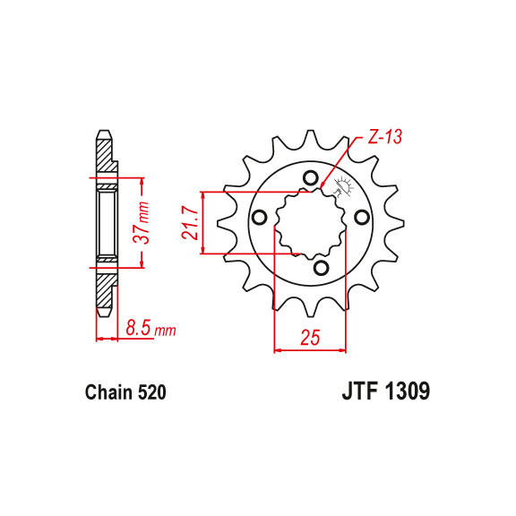 Zębatka przód 15Z JTF1309.15 Honda XR 650 93-17