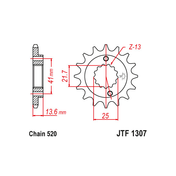 Zębatka przód 14Z JTF1307.14 Honda XR 650 R 00-07