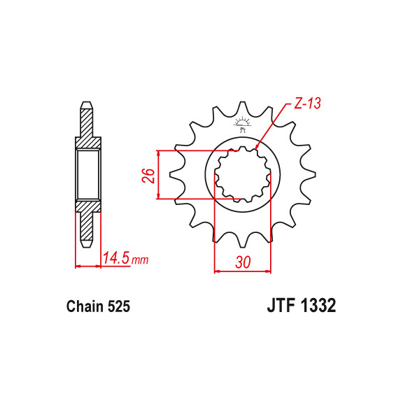Zębatka przód 15Z JTF1332.15 Honda CB 750 F Seven Fifty 92-02