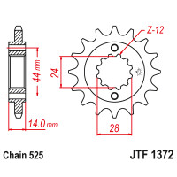 Zębatka przód 17Z JTF1372.17 Honda VT 750 98-13