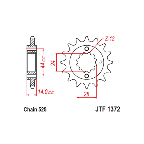 Zębatka przód 17Z JTF1372.17 Honda VT 750 98-13