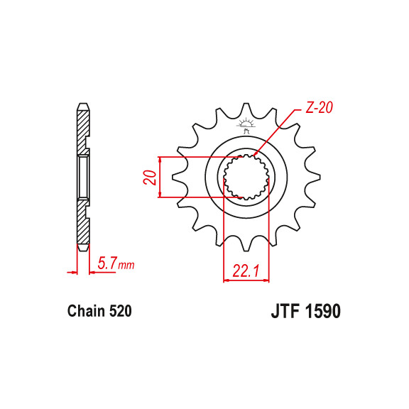 Zębatka przód 13Z JTF1590.13SC Gas-Gas EC 250 300 Yamaha WR 250 YZ 125