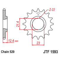 Zębatka przód 14Z JTF1593.14 Yamaha YFM 250 Raptor 08-13