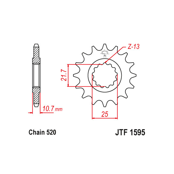Zębatka przód 16Z JTF1595.16 Yamaha XJ6 09-16