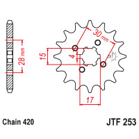 Zębatka przód 16Z JTF253.16 Honda NSR 80 88-95