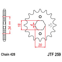 Zębatka przód 15Z JTF259.15 Honda CB 125 CM 125 200 XL 125 SL 125
