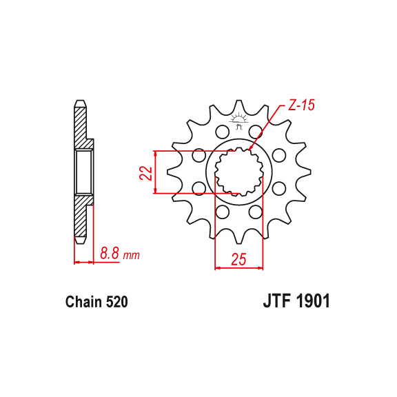 Zębatka przód 13Z JTF1901.13 Beta RR 250 300 350 400 430 450 480 498