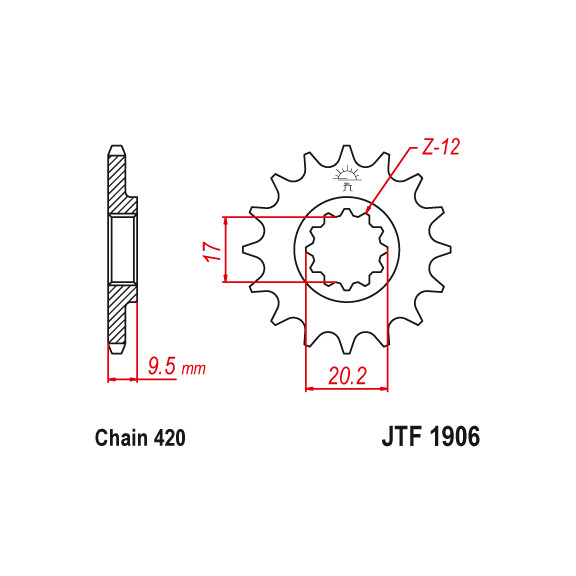 Zębatka przód 14Z JTF1906.14 KTM SX 65 04-17