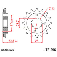 Zębatka przód 16Z JTF296.16 Honda NT 650 VT 600 XRV 650 Africa Twin