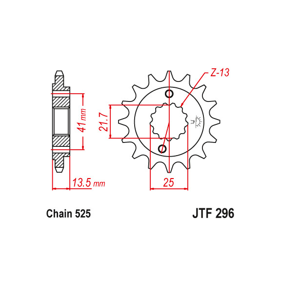 Zębatka przód 16Z JTF296.16 Honda NT 650 VT 600 XRV 650 Africa Twin