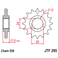 Zębatka przód 15Z JTF295.15 Honda CBR 500 87-90 CBR 600 87-96