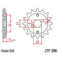 Zębatka przód 15Z JTF290.15 Honda XBR 500 85-87