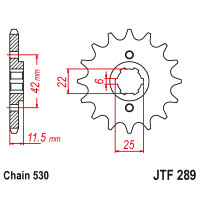 Zębatka przód 15Z JTF289.15 Honda FT 500 C 82-83