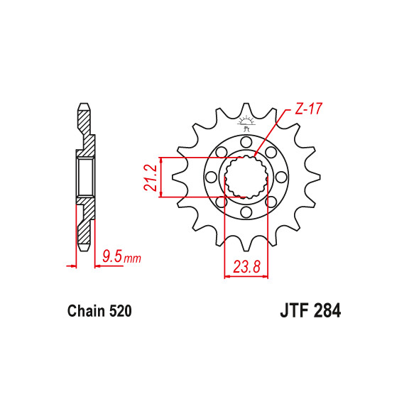 Zębatka przód 15Z JTF284.15