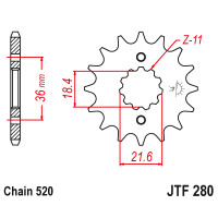 Zębatka przód 13Z JTF280.13