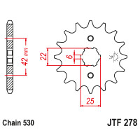 Zębatka przód 15Z JTF278.15 Honda CB 250 500 CBX 400