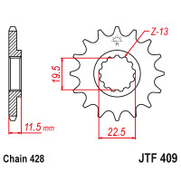 Zębatka przód 16Z JTF409.16 Suzuki DF 125 99-00 DR 125 95-00