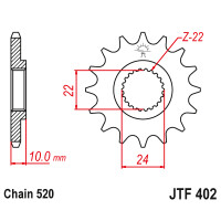 Zębatka przód 15Z JTF402.15