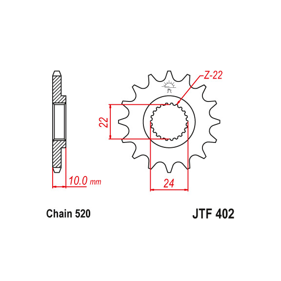 Zębatka przód 15Z JTF402.15