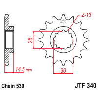 Zębatka przód 18Z JTF340.18 Honda CBX 1000 80-82
