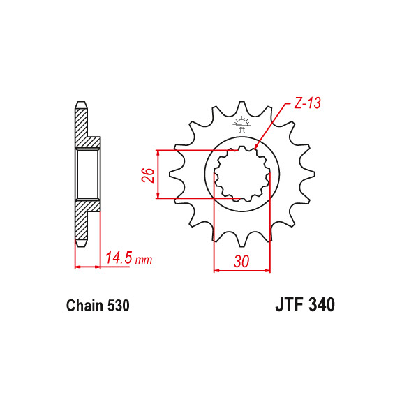 Zębatka przód 18Z JTF340.18 Honda CBX 1000 80-82